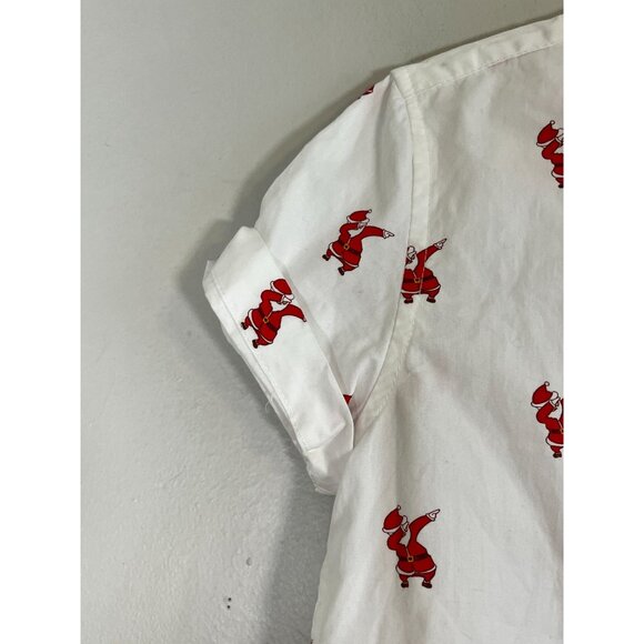 Christmas Shirt Kid 5 White Santa Festive Holiday Preppy Classic Retro Neutral - Picture 7 of 9